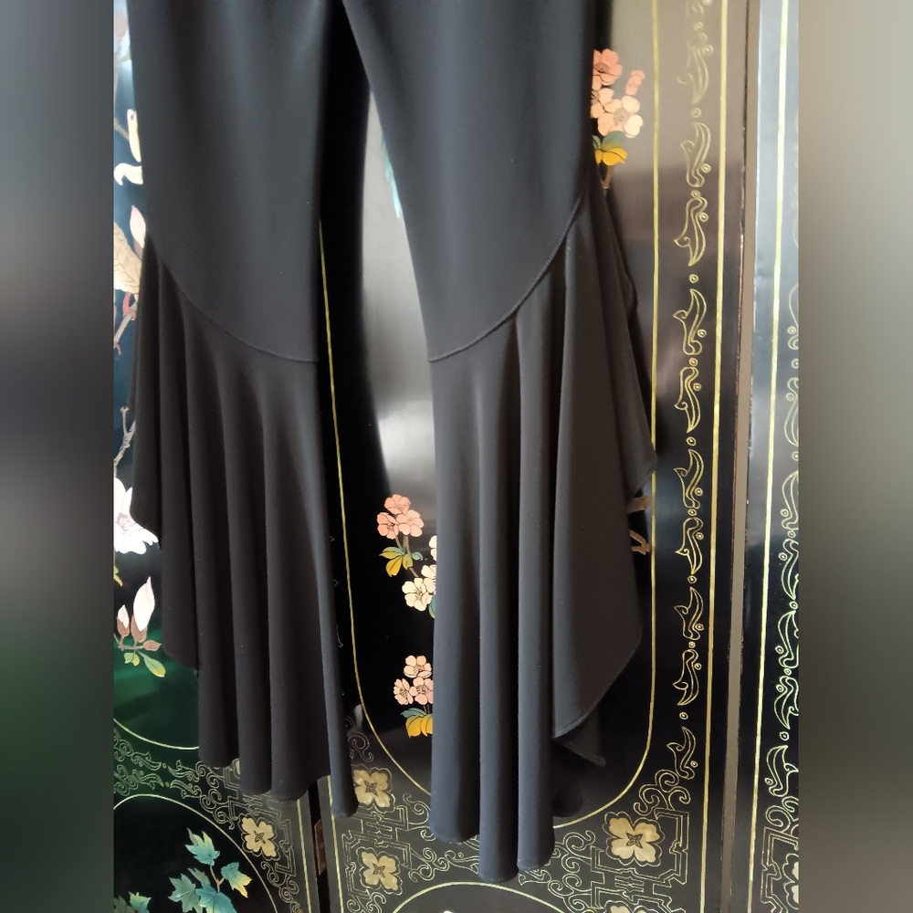 Joseph Ribkoff Black Ruffle Flare Pants - Picture 6 of 6